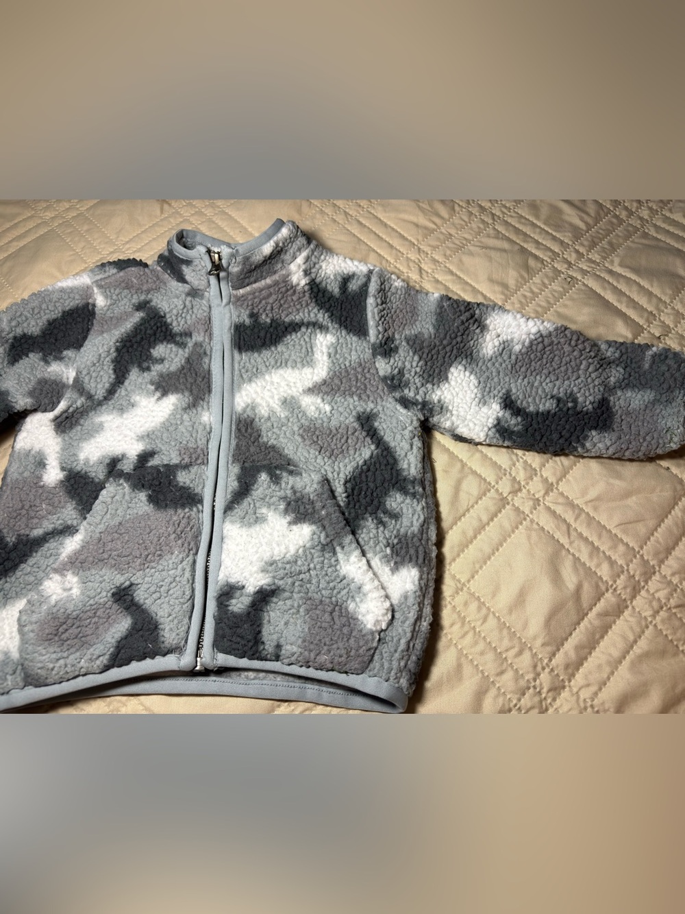 Children’s Place 18-24M Gray Camo Sherpa Zip-Up Jacket